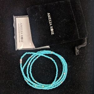 Amelia Rose turquoise crystal bead wrap bracelet